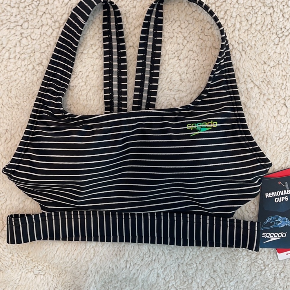 Speedo Swimwear Swim Top black/white  Medium